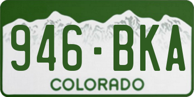 CO license plate 946BKA