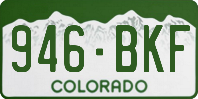 CO license plate 946BKF