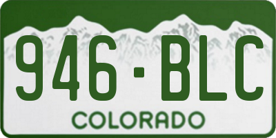 CO license plate 946BLC
