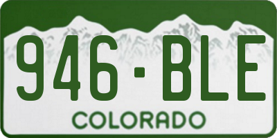CO license plate 946BLE