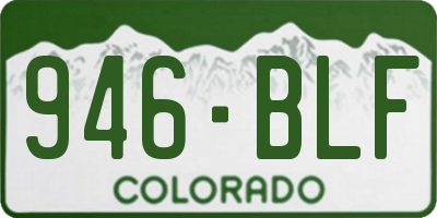 CO license plate 946BLF