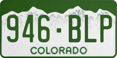 CO license plate 946BLP