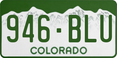 CO license plate 946BLU
