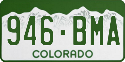 CO license plate 946BMA