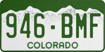 CO license plate 946BMF