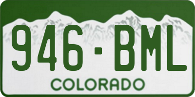 CO license plate 946BML