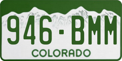CO license plate 946BMM