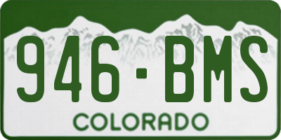 CO license plate 946BMS