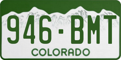 CO license plate 946BMT
