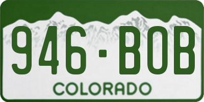 CO license plate 946BOB