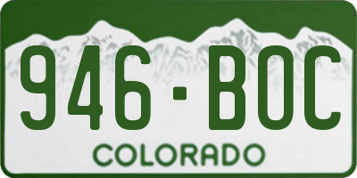 CO license plate 946BOC