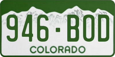CO license plate 946BOD