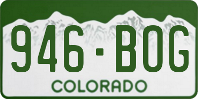CO license plate 946BOG