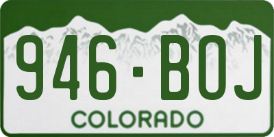CO license plate 946BOJ