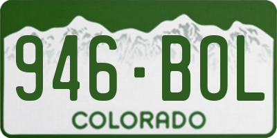 CO license plate 946BOL