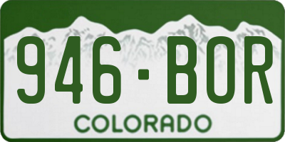 CO license plate 946BOR