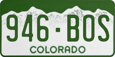 CO license plate 946BOS