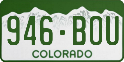 CO license plate 946BOU