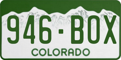 CO license plate 946BOX