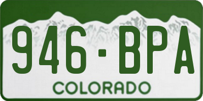 CO license plate 946BPA