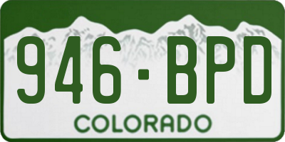 CO license plate 946BPD