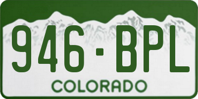 CO license plate 946BPL