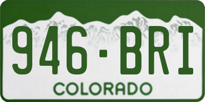 CO license plate 946BRI