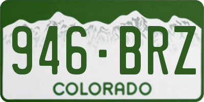 CO license plate 946BRZ