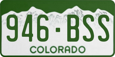 CO license plate 946BSS