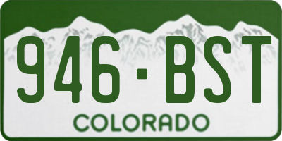 CO license plate 946BST