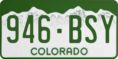 CO license plate 946BSY
