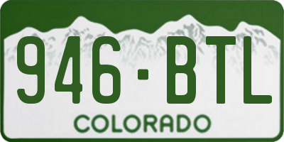 CO license plate 946BTL