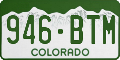 CO license plate 946BTM