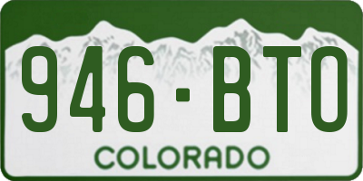 CO license plate 946BTO