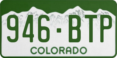 CO license plate 946BTP