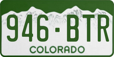 CO license plate 946BTR