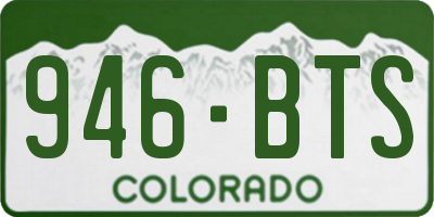 CO license plate 946BTS