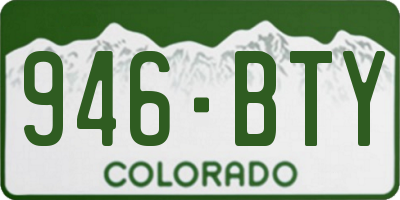 CO license plate 946BTY