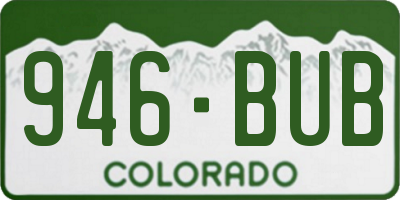 CO license plate 946BUB