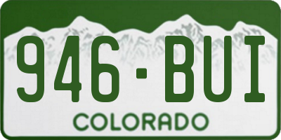 CO license plate 946BUI