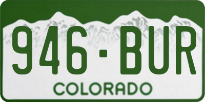 CO license plate 946BUR