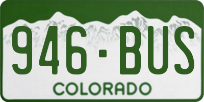 CO license plate 946BUS
