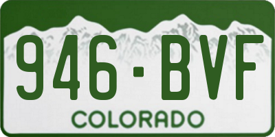 CO license plate 946BVF