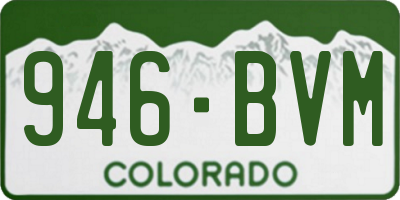 CO license plate 946BVM