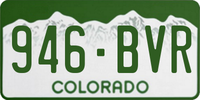 CO license plate 946BVR