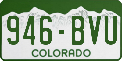 CO license plate 946BVU
