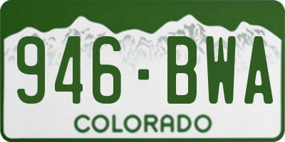CO license plate 946BWA