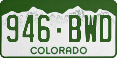 CO license plate 946BWD