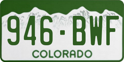 CO license plate 946BWF