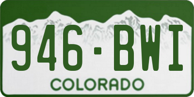 CO license plate 946BWI